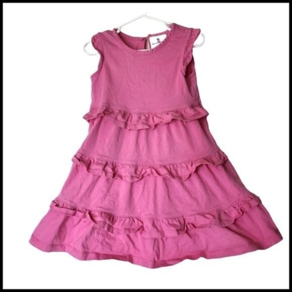 Hanna Andersson Pink‎ Sleeveless Ruffle Dress size 90 3 Years - Picture 1 of 4